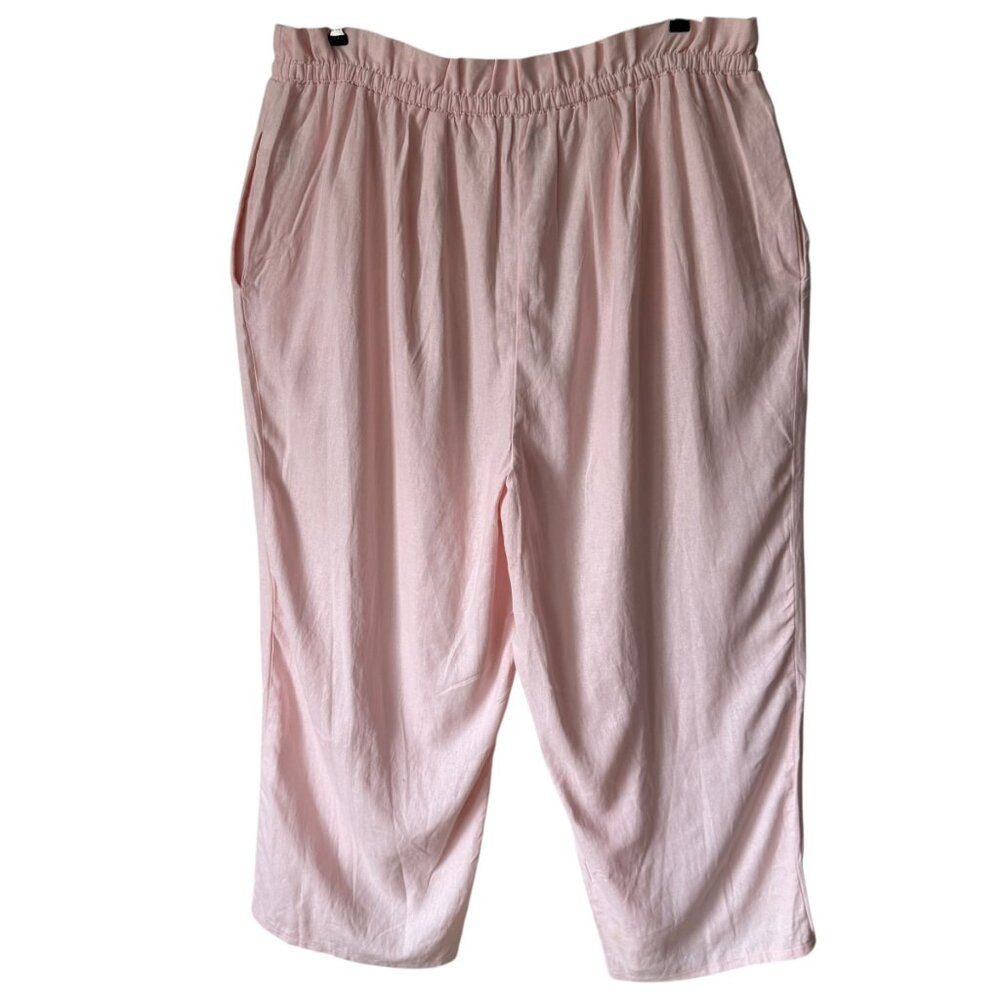 Eloquii Elements Size 18 Linen Blend Pants Pull O… - image 2